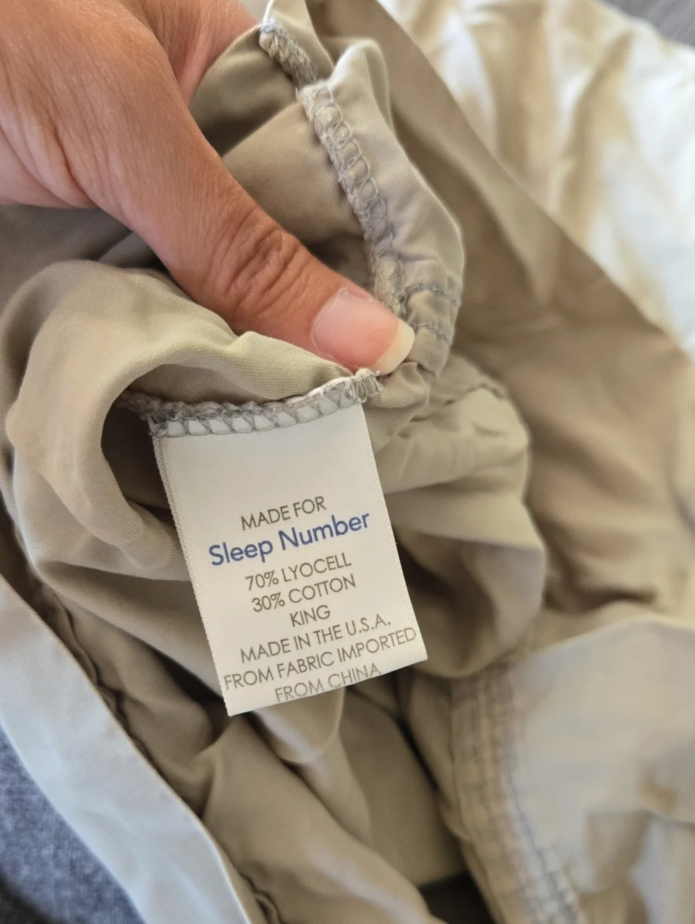 Sleep Number King Sheet - Light Gray Lyocell Blend